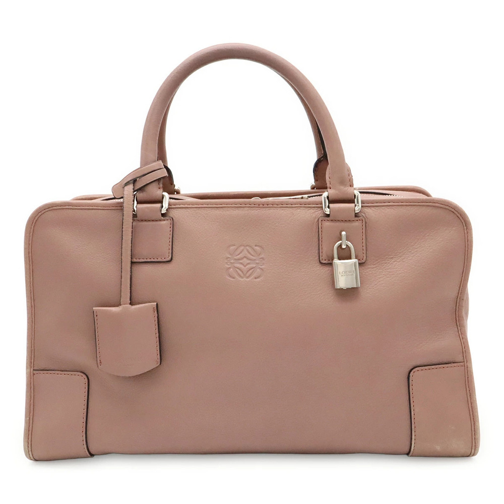 Loewe Amazona Anagram Handbag Boston Bag Leather Mauve Pink